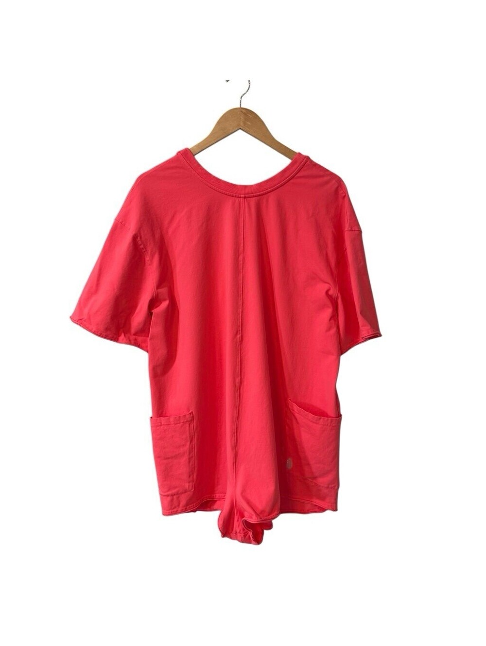Free People Womens Hot Shot Tee Romper Size Large Electric Sunset